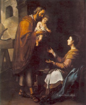  Holy Art - The Holy Family 1660 Spanish Baroque Bartolome Esteban Murillo